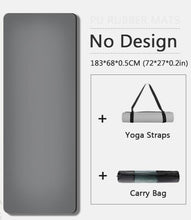 Load image into Gallery viewer, PU Natural Rubber Non-Slip Yoga Mat (With Strap and Carry Bag)
