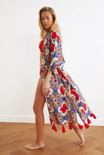 Load image into Gallery viewer, Tassel Detail Voile Kimono &amp; Kaftan
